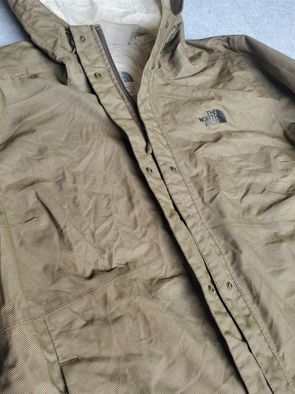 The North Face Womens Hooded Shell Jacket — Olive Brown